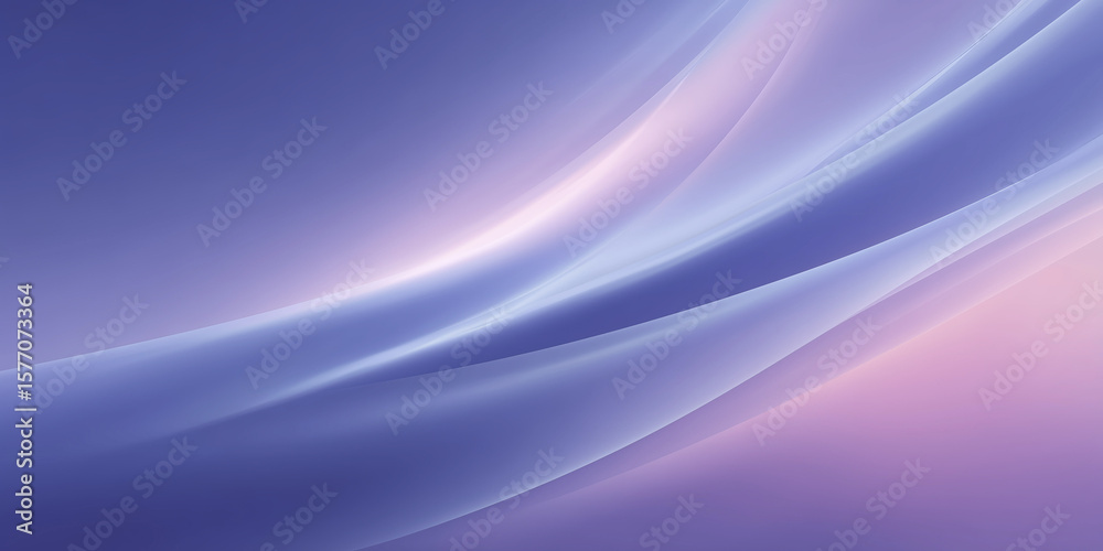 Fototapeta premium Abstract wave patterns in soft purple and blue hues create a serene atmosphere, showcasing smooth gradients and flowing lines, ideal for backgrounds and design projects