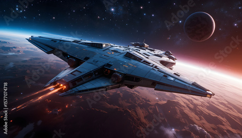 Wallpaper Mural Futuristic spaceship in deep space Torontodigital.ca