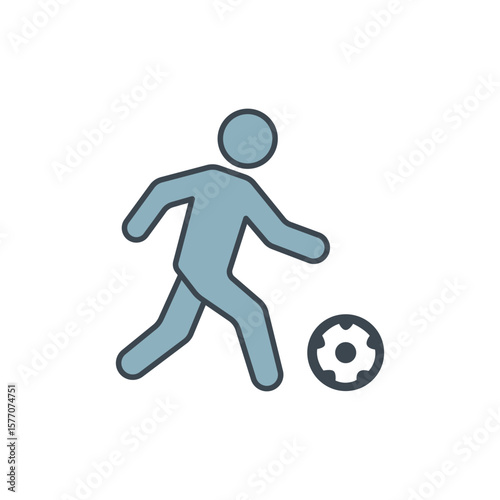 An icon of a soccer player in motion, dribbling the ball, illustrating skillful ball control.