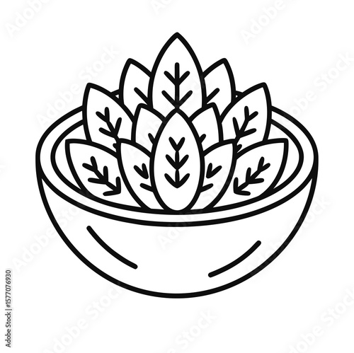 Oat flakes outline vector icon
