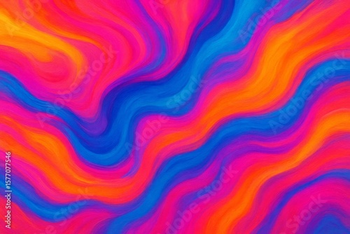 Psychedelic Flowing Abstract with Bright Neon Colors