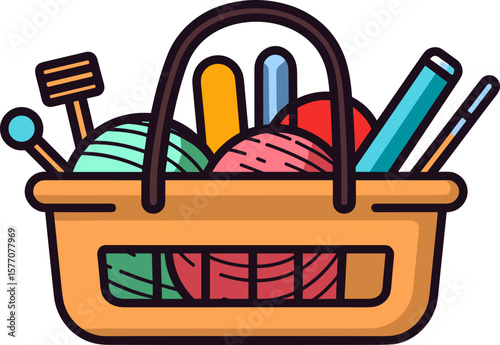 Yarn Basket: Knitting and Craft Supplies for Creative Projects