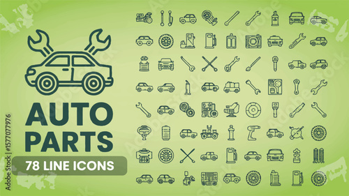 Auto parts and tools collection wrench