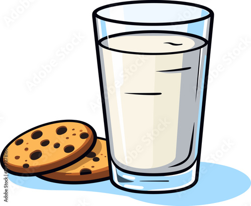 Milk and Cookies: A Classic Treat Illustration