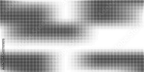 Halftone faded gradient texture. Grunge halftone grit background. White and black sand noise wallpaper. Retro pixilated vector backdrop