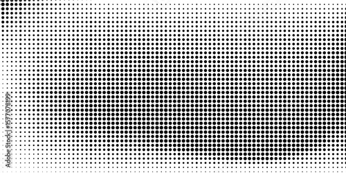 Halftone faded gradient texture. Grunge halftone grit background. White and black sand noise wallpaper. Retro pixilated vector backdrop