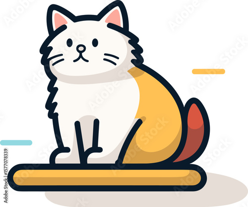 Charming Cat Illustration: A Whimsical Feline Friend