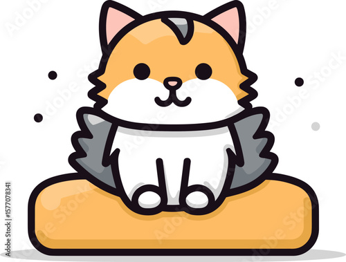 Adorable Cartoon Cat: A Sweet and Playful Feline Illustration