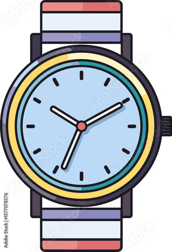 Stylish Wristwatch Illustration: Timekeeping Accessory for Modern Lifestyle