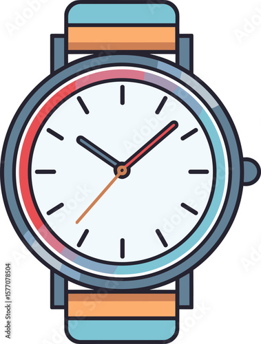 Stylish Timepiece: A Classic Watch Illustration for Modern Lifestyle