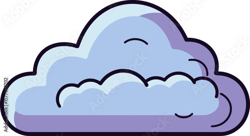 Whimsical Cloud Illustration: A Fluffy Sky Element