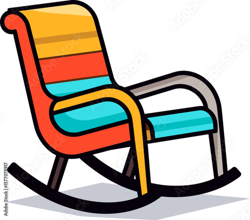 Colorful Rocking Chair: Comfort and Relaxation at Home