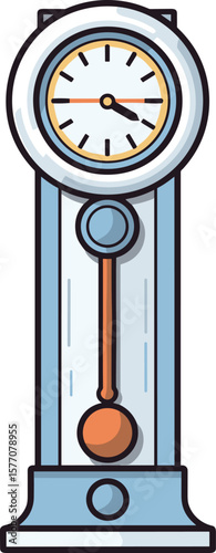 Vintage Pendulum Clock Icon - Timekeeping Graphic Resource