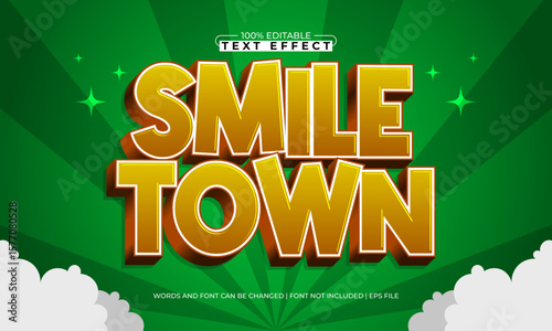 smile town editable text effect with a kids and play text style