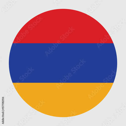 Free Download Round flag of Armenia country. Button with Armenian flag. Flag of Armenia badge.  Armenia flag with button or badge. Vector illustration. - GFXLoad