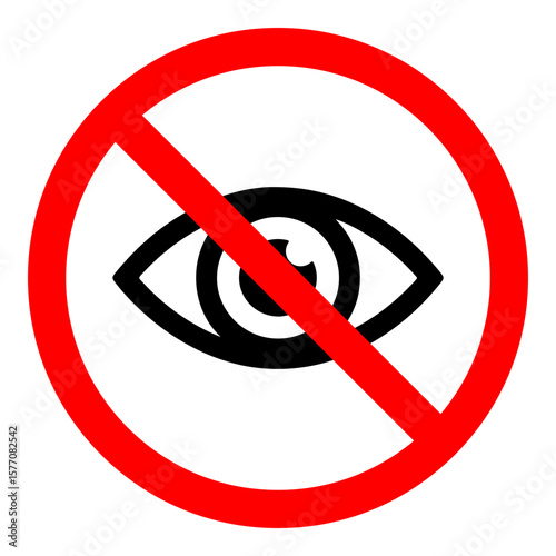 no sensitive content sign, no watching sign representing privacy and surveillance restriction
