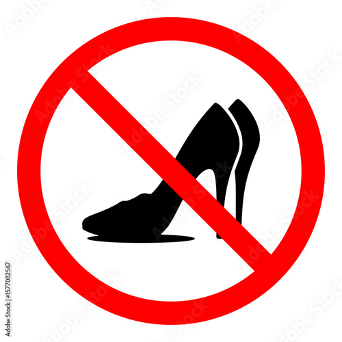 prohibited high heel icon for restricted footwear areas