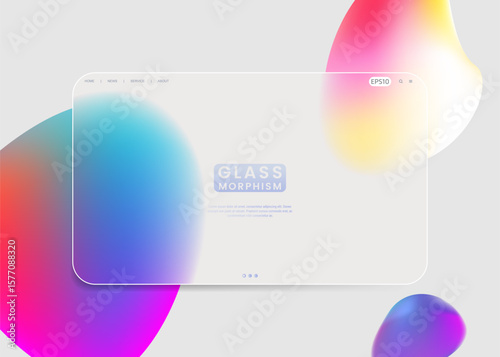 modern glassmorphism UI design featuring soft translucent layers, smooth gradients, and colorful abstract blobs. Perfect for web interfaces, digital presentations, or creative branding visuals.