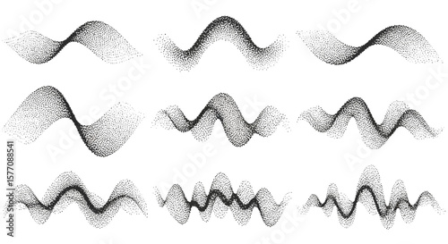 Dynamic Waveforms Abstract Sound Illustrations with Textured Particle Gradients