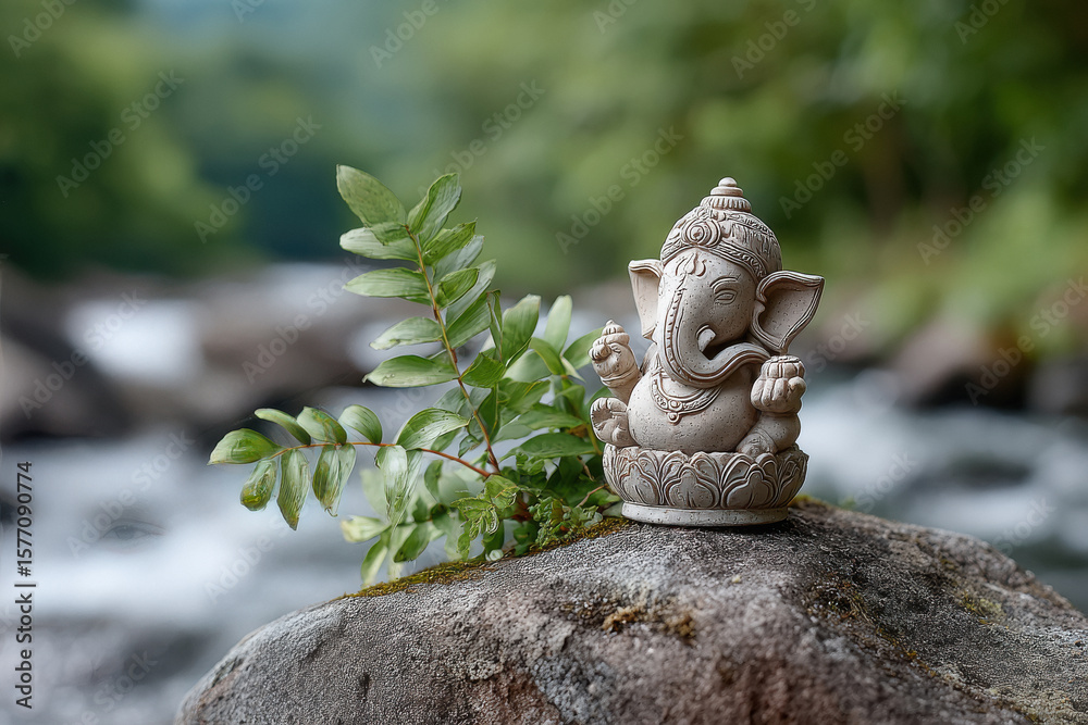 Fototapeta premium ganesh chturthi concept beautiful statue of lord ganesha