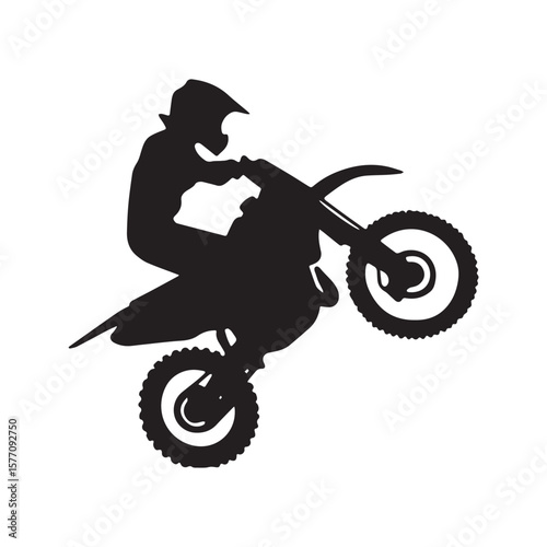 Motocross Dirt Bike Rider Silhouette Jump Offroad Racing Extreme Sport