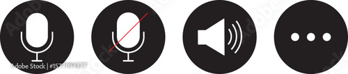 Phone calling icon vector set. Microphone symbol, Video call icons, Mute play symbol, web and button icons. vector symbol
