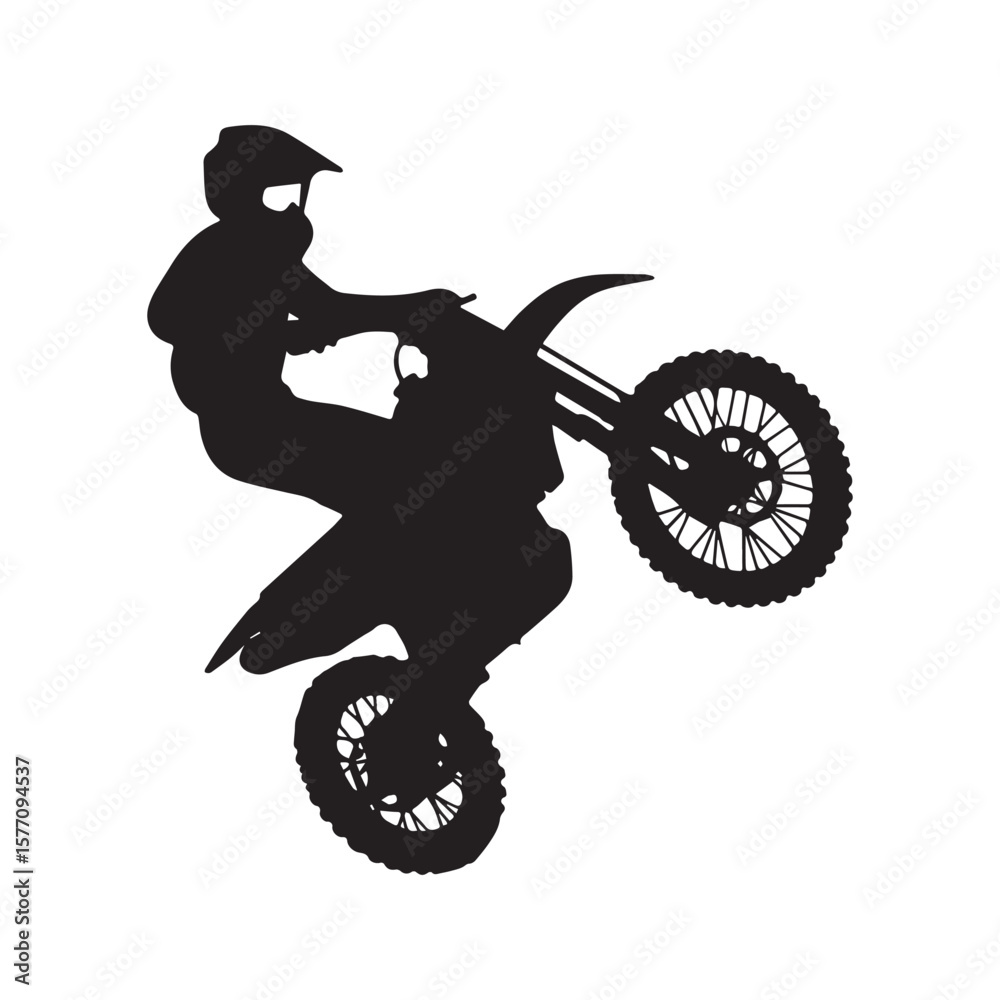 Fototapeta premium Motocross Dirt Bike Rider Silhouette Jump Offroad Racing Extreme Sport