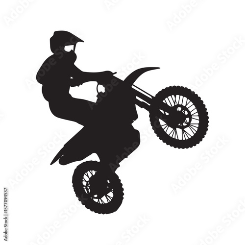 Motocross Dirt Bike Rider Silhouette Jump Offroad Racing Extreme Sport