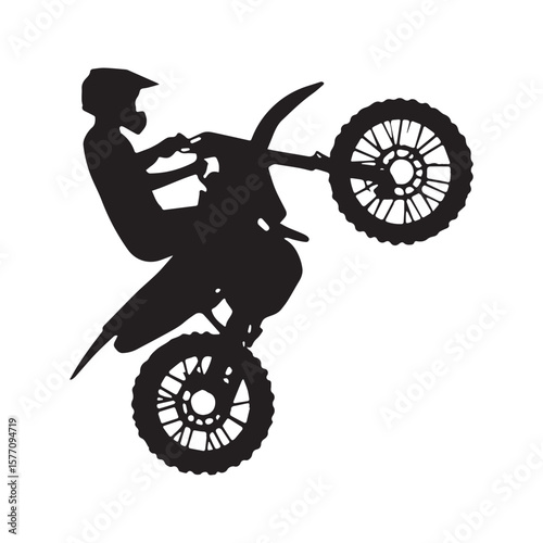 Motocross Dirt Bike Rider Silhouette Jump Offroad Racing Extreme Sport