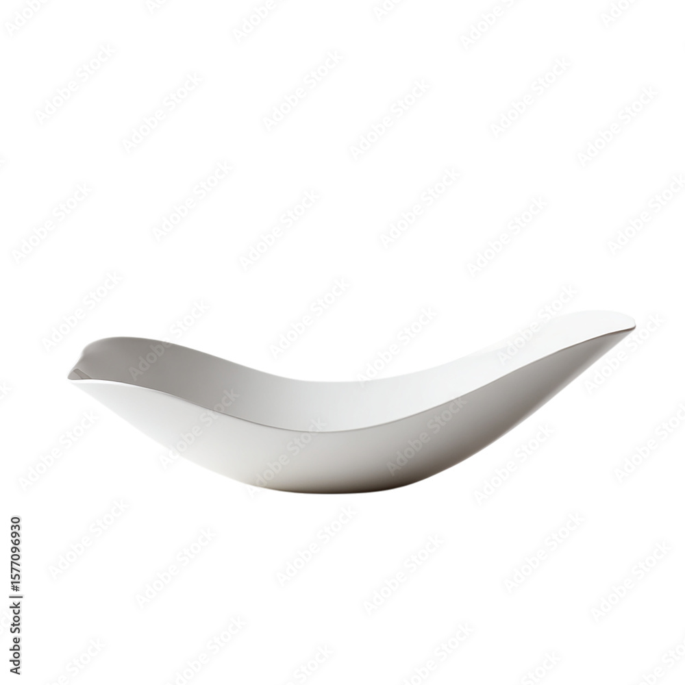 Smooth white curved dish on transparent background Smooth white curved dish on transparent background