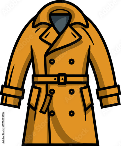 Classic Trench Coat Illustration: Stylish Outerwear for All Seasons