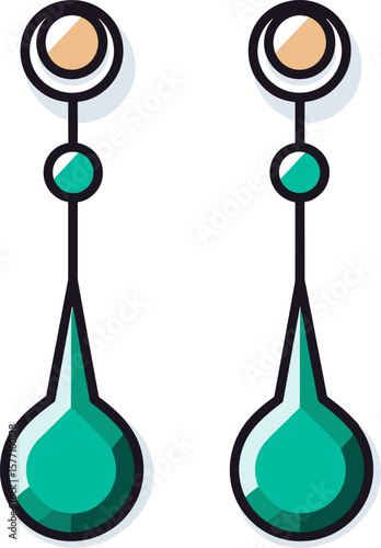 Elegant Teal and Gold Drop Earrings: A Chic Fashion Accessory