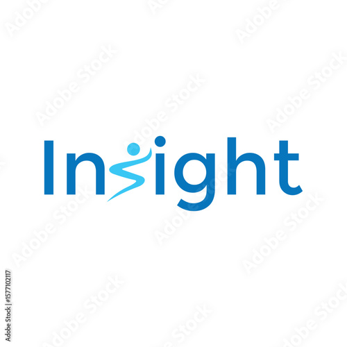 Insight Logo Depicting a Person Jumping, Symbolic Representation of Gaining Understanding and Knowledge, Corporate Identity for Solutions Provider