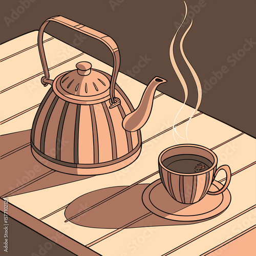 teapot and cup