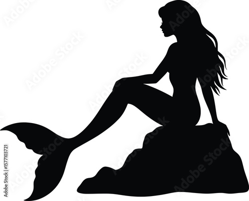 Vector Pirate Mermaid Illustration, Fantasy Scene, Ocean Environment, Creative Art Design