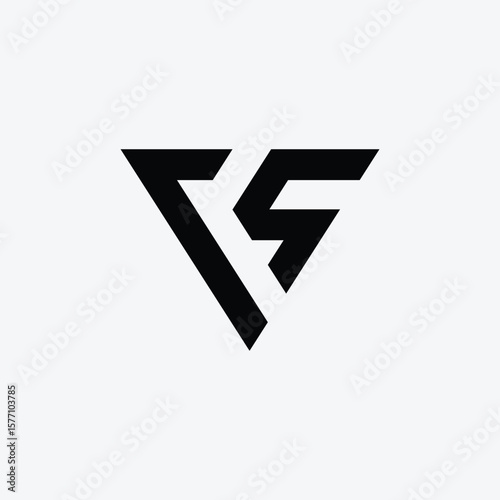 letter Vs or Sv triangle abstract monogram logo