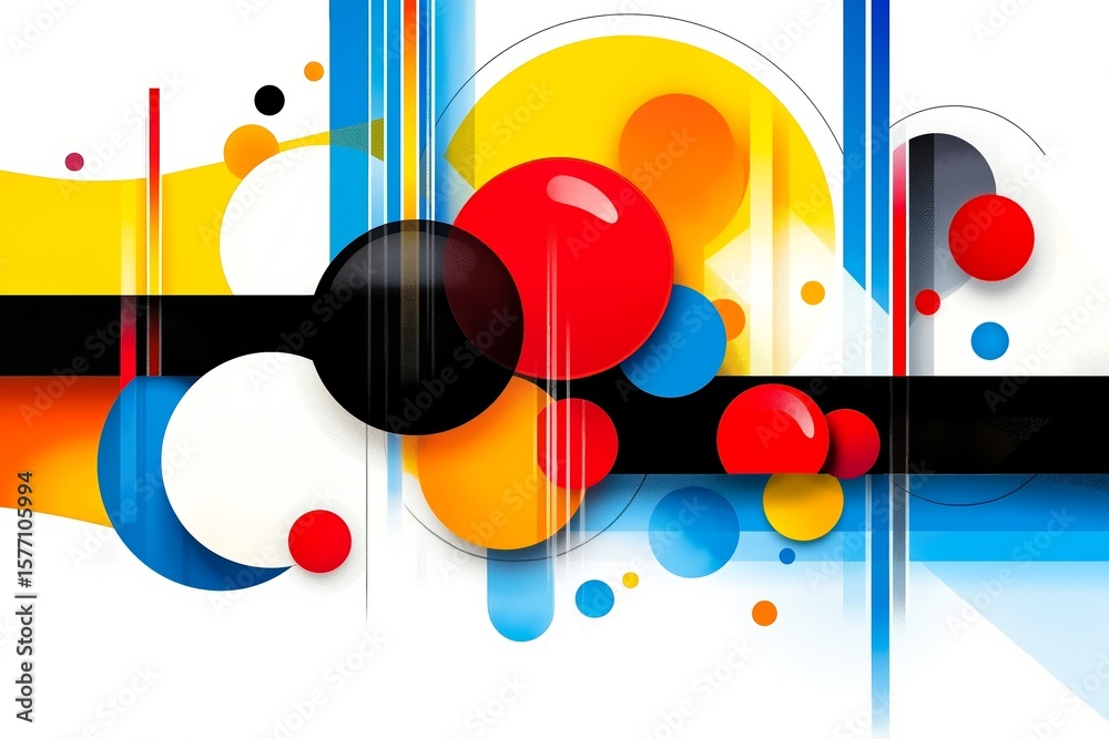 Obraz premium Abstract colorful background with circles and lines