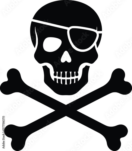 Skull and crossbones vector illustration