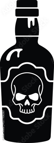 Poison bottle with skull label icon