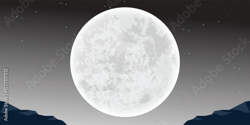 Moon nature landscape background vector design illustration