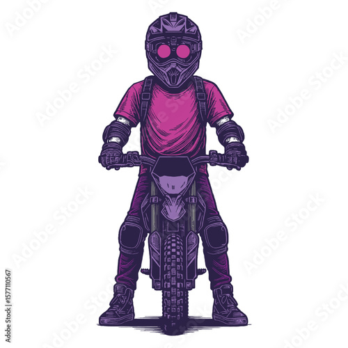 Tactical Dirt Bike Rider with Night Vision in Action