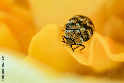 Wallpaper Mural Varied Carpet Beetle - Anthrenus verbasci, beautiful small colored beetle from European meadows and gardens, Czech Republic. Torontodigital.ca