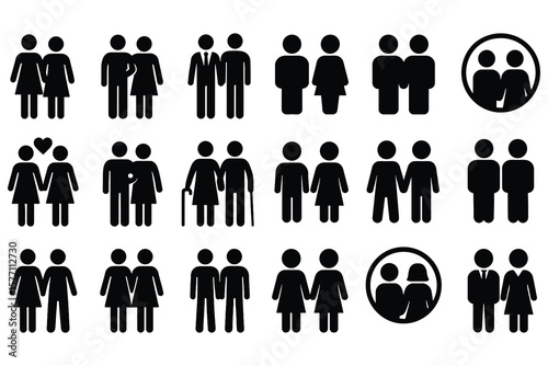 Diverse couples and individuals people relationships
