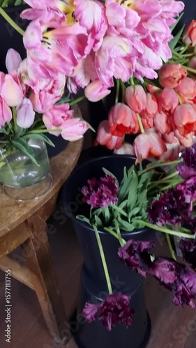 Wallpaper Mural Fresh-cut flowers are displayed at a flower shop. A variety of fresh flowers to make a bouquet for sale  Torontodigital.ca