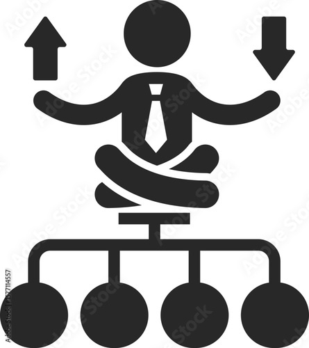 Businessman with chart solid icon used in decision making, hierarchy, and business strategy concepts.