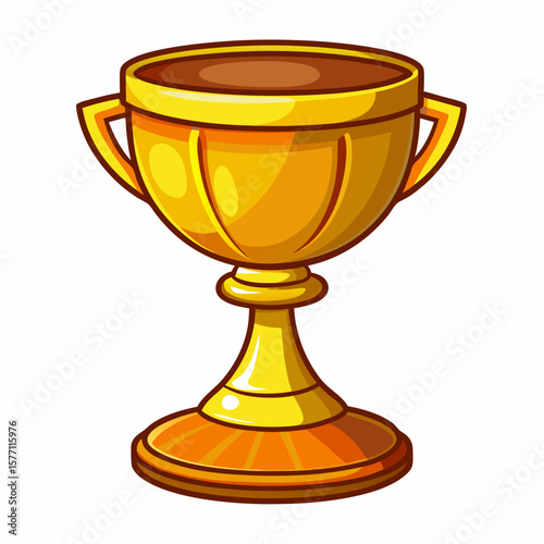 Gold Trophy Cup Illustration Victory and Success Symbol