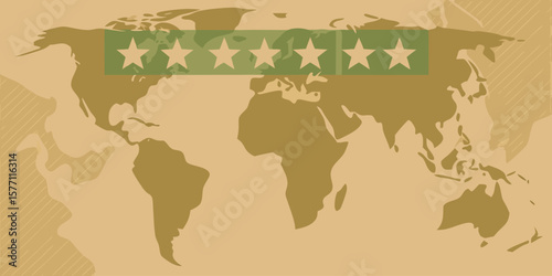 World map with stars rating global