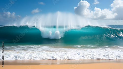 tropical beach with blue sky