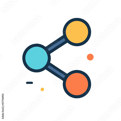 Connecting Network Icon Illustration with Multiple Nodes