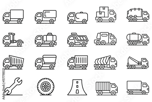 Various trucks and automotive parts lorry tanker